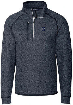 Cutter and Buck Georgetown Hoyas Mens Navy Blue Vault Mainsail Long Sleeve Qtr Zip Pullover