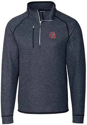 Cutter and Buck Gonzaga Bulldogs Mens Navy Blue Vault Mainsail Long Sleeve Qtr Zip Pullover
