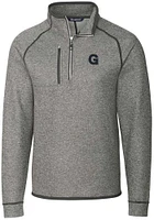 Cutter and Buck Gonzaga Bulldogs Mens Grey Vault Mainsail Long Sleeve Qtr Zip Pullover