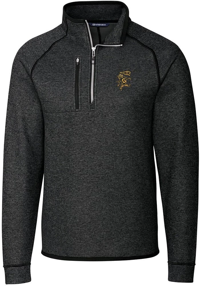 Cutter and Buck Grambling State Tigers Mens Charcoal Mainsail Long Sleeve Qtr Zip Pullover