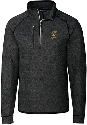 Cutter and Buck Grambling State Tigers Mens Charcoal Mainsail Long Sleeve Qtr Zip Pullover