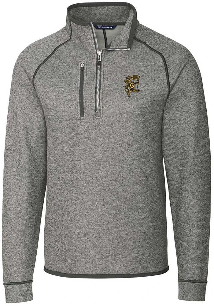 Cutter and Buck Grambling State Tigers Mens Grey Mainsail Long Sleeve Qtr Zip Pullover
