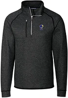 Cutter and Buck Kansas Jayhawks Mens Grey Vault Mainsail Long Sleeve Qtr Zip Pullover