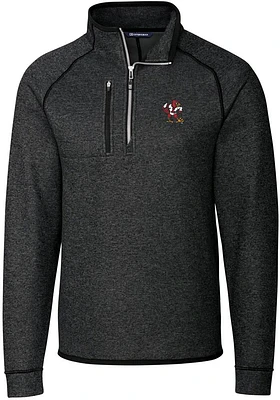 Cutter and Buck Louisville Cardinals Mens Charcoal Mainsail Long Sleeve Qtr Zip Pullover