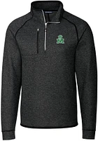 Cutter and Buck Marshall Thundering Herd Mens Grey Vault Mainsail Long Sleeve Qtr Zip Pullover