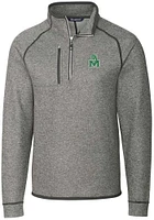 Cutter and Buck Marshall Thundering Herd Mens Grey Vault Mainsail Long Sleeve Qtr Zip Pullover