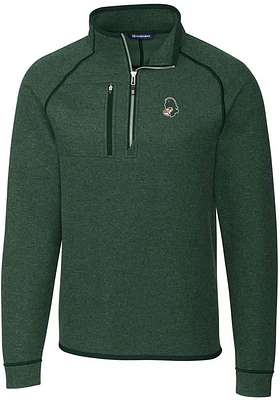 Cutter and Buck Michigan State Spartans Mens Green Mainsail Design Long Sleeve Qtr Zip Pullover