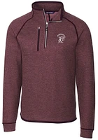 Cutter and Buck Mississippi State Bulldogs Mens Red Mainsail Long Sleeve Qtr Zip Pullover