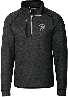 Cutter and Buck Mississippi State Bulldogs Mens Grey Vault Mainsail Long Sleeve Qtr Zip Pullover