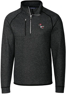 Cutter and Buck NC State Wolfpack Mens Charcoal Mainsail Long Sleeve Qtr Zip Pullover