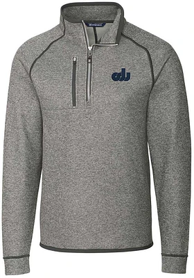 Cutter and Buck Old Dominion Monarchs Mens Grey Mainsail Long Sleeve Qtr Zip Pullover