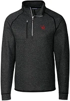 Cutter and Buck Ole Miss Rebels Mens Grey Vault Mainsail Long Sleeve Qtr Zip Pullover