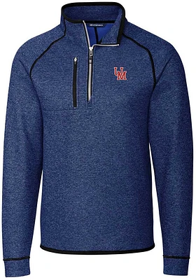 Cutter and Buck Ole Miss Rebels Mens Mainsail Long Sleeve Qtr Zip Pullover