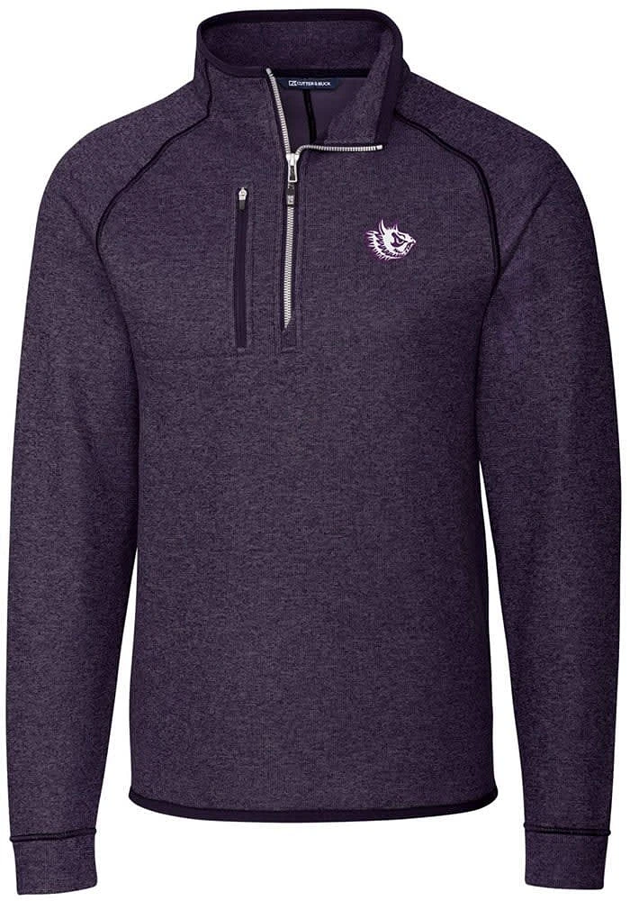 Cutter and Buck TCU Horned Frogs Mens Vault Mainsail Long Sleeve Qtr Zip Pullover