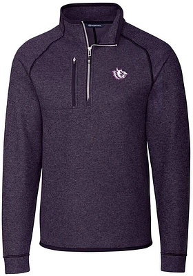 Cutter and Buck TCU Horned Frogs Mens Vault Mainsail Long Sleeve Qtr Zip Pullover