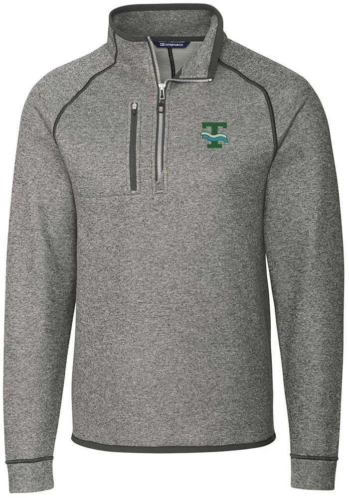 Cutter and Buck Tulane Green Wave Mens Vault Mainsail Long Sleeve Qtr Zip Pullover