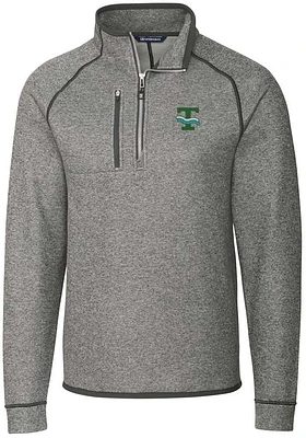 Cutter and Buck Tulane Green Wave Mens Vault Mainsail Long Sleeve Qtr Zip Pullover