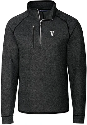 Cutter and Buck Villanova Wildcats Mens Grey Vault Mainsail Long Sleeve Qtr Zip Pullover