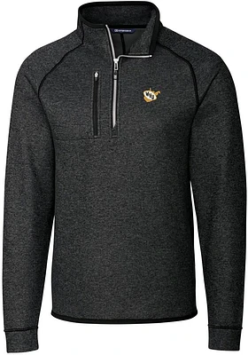 Cutter and Buck West Virginia Mountaineers Mens Grey Vault Mainsail Long Sleeve Qtr Zip Pullover