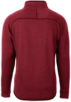 Cutter and Buck Washington State Cougars Mens Red Mainsail Long Sleeve Qtr Zip Pullover