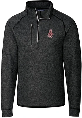 Cutter and Buck Washington State Cougars Mens Grey Vault Mainsail Long Sleeve Qtr Zip Pullover