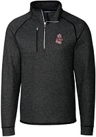 Cutter and Buck Washington State Cougars Mens Grey Vault Mainsail Long Sleeve Qtr Zip Pullover