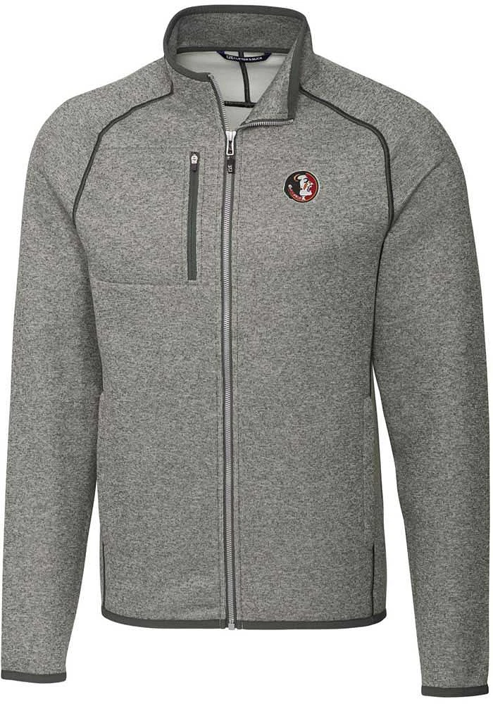 Cutter and Buck Florida State Seminoles Mens Grey Vault Mainsail Medium Weight Jacket