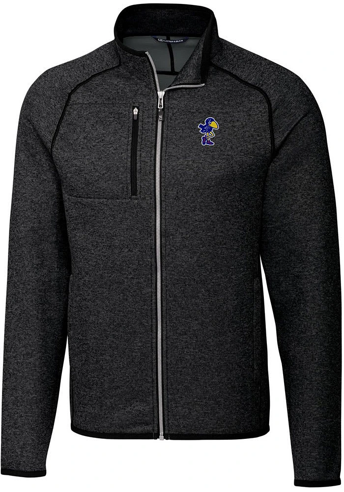 Cutter and Buck Kansas Jayhawks Mens Grey Vault Mainsail Medium Weight Jacket