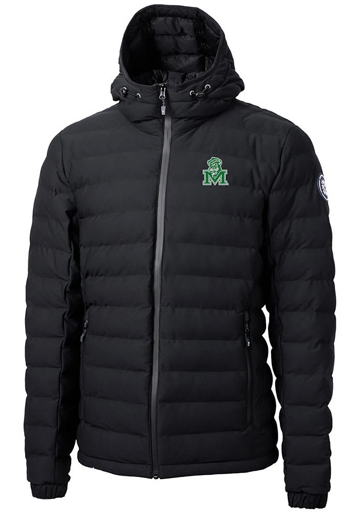 Cutter and Buck Marshall Thundering Herd Mens Black Mission Ridge Repreve Puffer Filled Jacket
