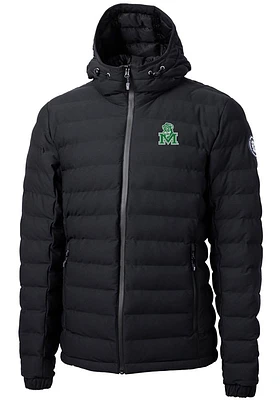Cutter and Buck Marshall Thundering Herd Mens Black Mission Ridge Repreve Puffer Filled Jacket