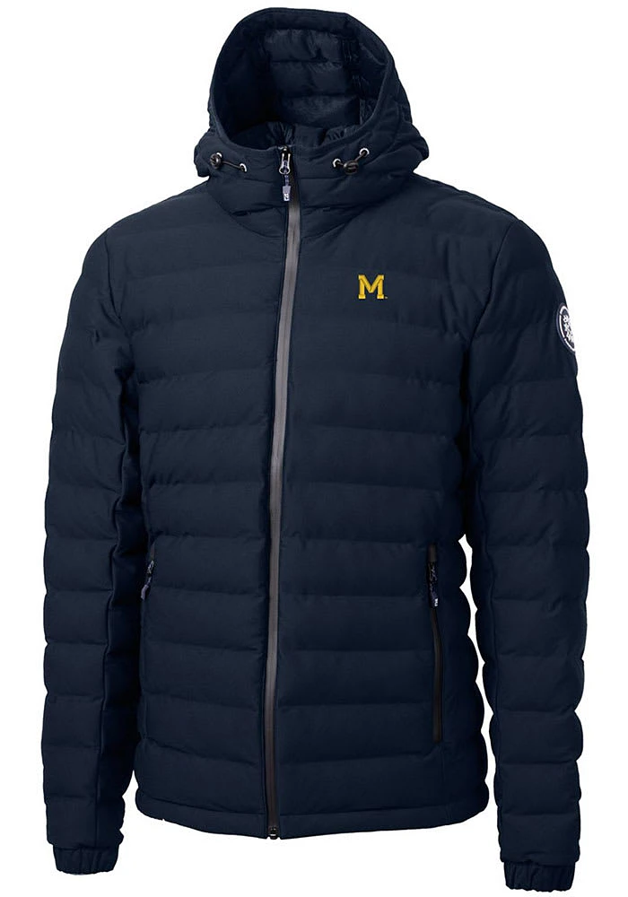 Cutter and Buck Michigan Wolverines Mens Blue Vault Mission Ridge Repreve Filled Jacket
