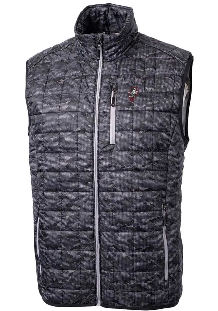 Cutter and Buck Ohio State Buckeyes Mens Black Rainier PrimaLoft Printed Sleeveless Jacket