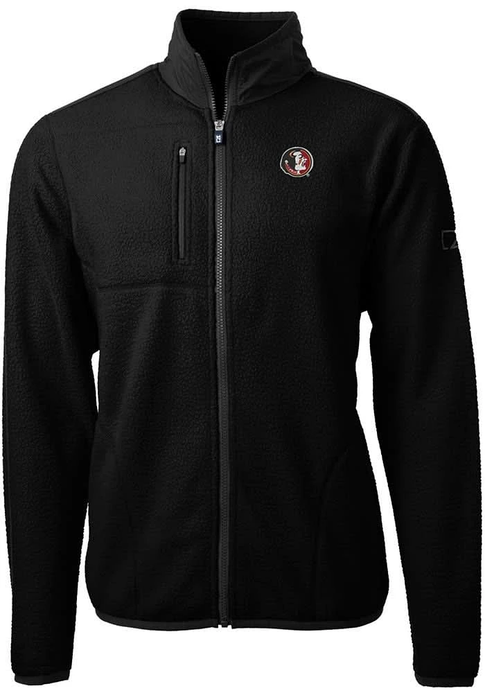 Cutter and Buck Florida State Seminoles Mens Black Cascade Eco Sherpa Light Weight Jacket
