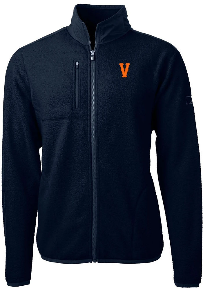 Cutter and Buck Virginia Cavaliers Mens Navy Blue Cascade Eco Sherpa Light Weight Jacket