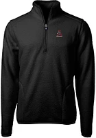 Cutter and Buck Alabama Crimson Tide Mens Black Cascade Eco Sherpa Fleece Long Sleeve Qtr Zip Pull..