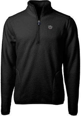 Cutter and Buck Cincinnati Bearcats Mens Black Cascade Eco Sherpa Fleece Long Sleeve Qtr Zip Pullo..
