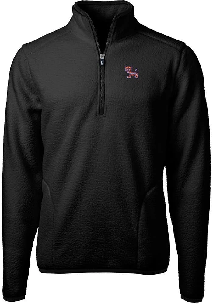 Cutter and Buck Clemson Tigers Mens Black Cascade Eco Sherpa Fleece Long Sleeve Qtr Zip Pullover