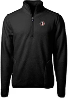 Cutter and Buck Florida State Seminoles Mens Black Cascade Eco Sherpa Fleece Long Sleeve Qtr Zip P..