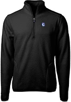 Cutter and Buck Fresno State Bulldogs Mens Black Cascade Eco Sherpa Fleece Long Sleeve Qtr Zip Pul..