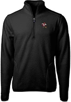Cutter and Buck Louisville Cardinals Mens Black Cascade Eco Sherpa Fleece Long Sleeve Qtr Zip Pull..
