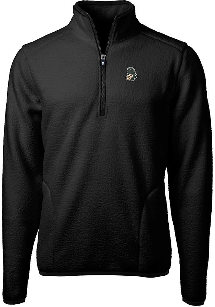 Cutter and Buck Michigan State Spartans Mens Black Cascade Eco Sherpa Fleece Long Sleeve Qtr Zip P..