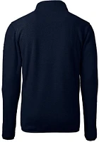 Cutter and Buck Michigan Wolverines Mens Blue Cascade Eco Sherpa Fleece Long Sleeve Qtr Zip Pullov..