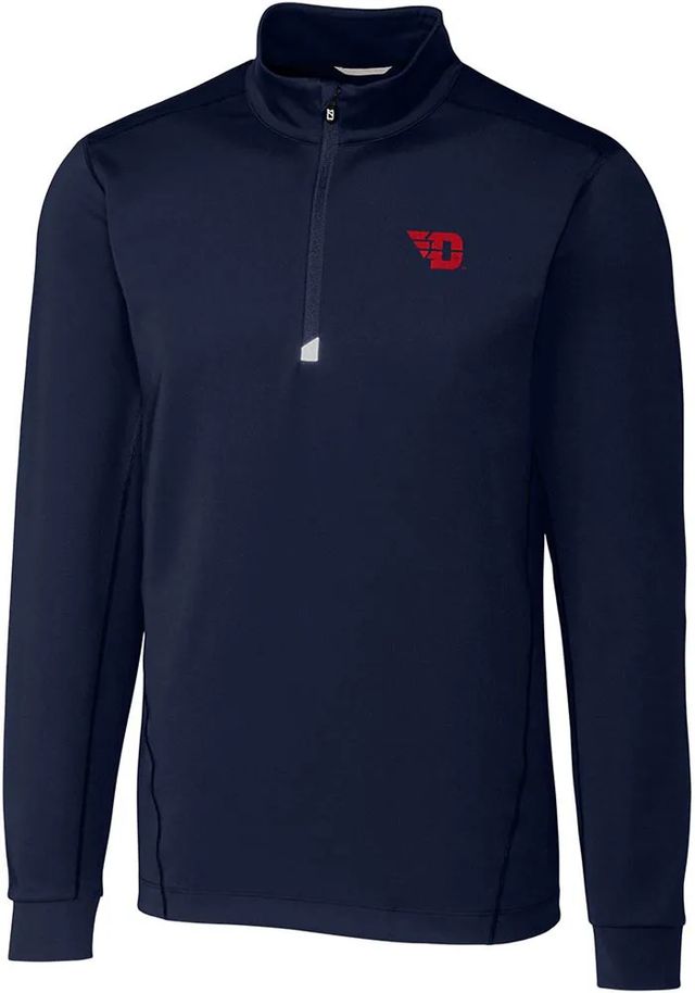 Cutter and Buck Dayton Flyers Mens Navy Blue Traverse Stretch Big Tall 1/4 Zip Pullover