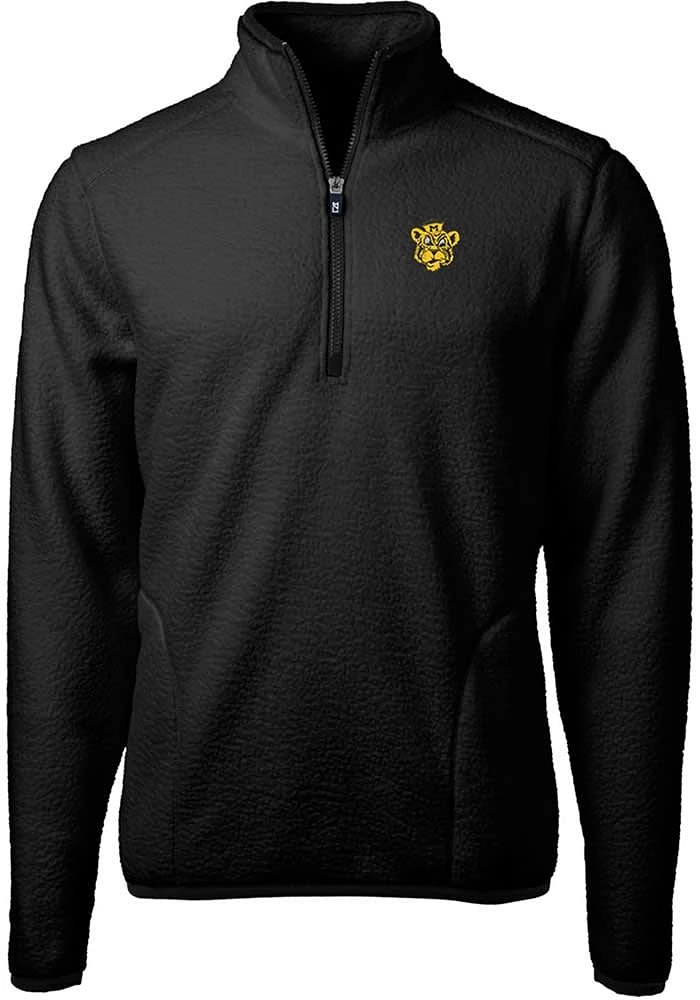 Cutter and Buck Missouri Tigers Mens Black Cascade Eco Sherpa Fleece Long Sleeve Qtr Zip Pullover