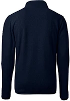 Cutter and Buck Villanova Wildcats Mens Navy Blue Cascade Eco Sherpa Fleece Long Sleeve Qtr Zip Pu..