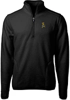 Cutter and Buck Wichita State Shockers Mens Black Cascade Eco Sherpa Fleece Long Sleeve Qtr Zip Pu..