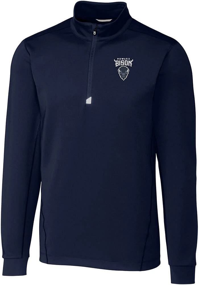 Cutter and Buck Howard Bison Mens Navy Blue Traverse Stretch Big Tall Qtr Zip