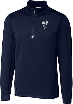 Cutter and Buck Howard Bison Mens Navy Blue Traverse Stretch Big Tall Qtr Zip