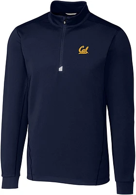 Cutter and Buck Cal Golden Bears Mens Navy Blue Traverse Stretch Big Tall Qtr Zip