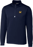 Cutter and Buck Cal Golden Bears Mens Navy Blue Traverse Stretch Big Tall Qtr Zip